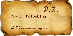Pakó Kolombina névjegykártya